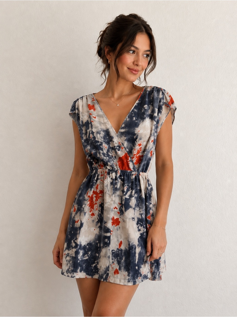 Petticoat Alley Silk Abstract Watercolor Mini Dress Boho Indie Sleaze Y2K | XS